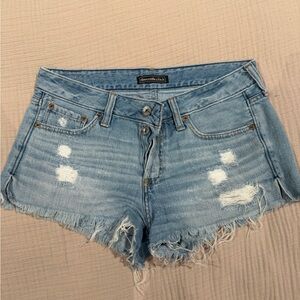 Abercrombie & Fitch Distressed Light Blue Jean Shorts